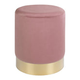Pêcheur - Pouf Gamby - Rose - Velours et acier - Ø34x43 cm